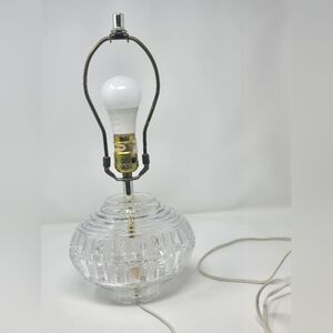 Vintage Made In Germany Crystal Table Lamp, Oval Balloon Design Leviton